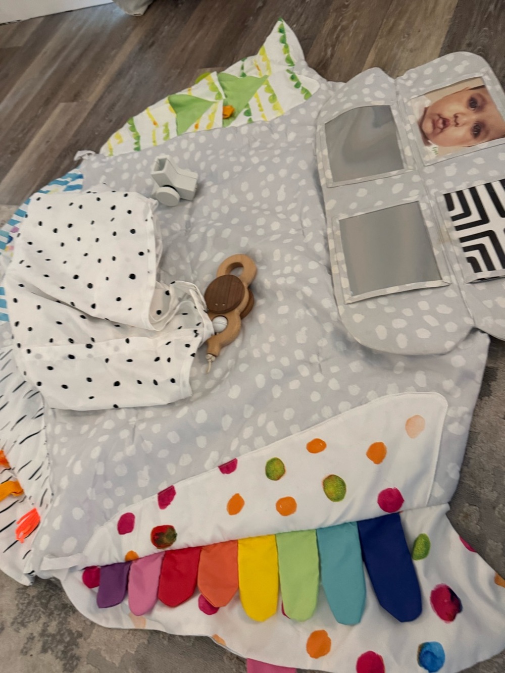 Baby Play Mat with Colorful Ribbons and Dots